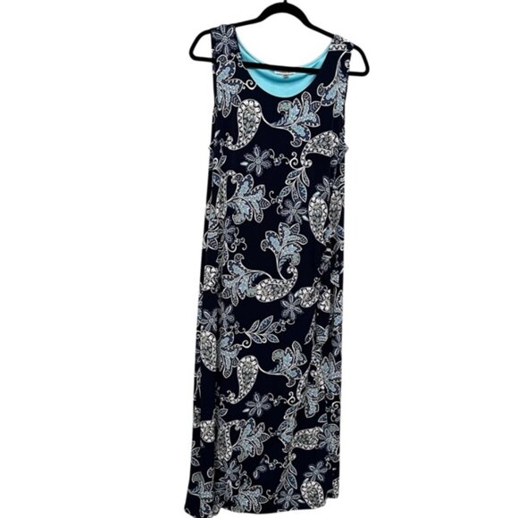 Robbie Bee Printed round-Neck Sleeveless Maxi Dress - Picture 1 of 7